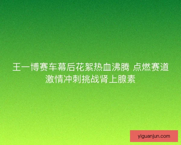 王一博赛车幕后花絮热血沸腾 点燃赛道激情冲刺挑战肾上腺素